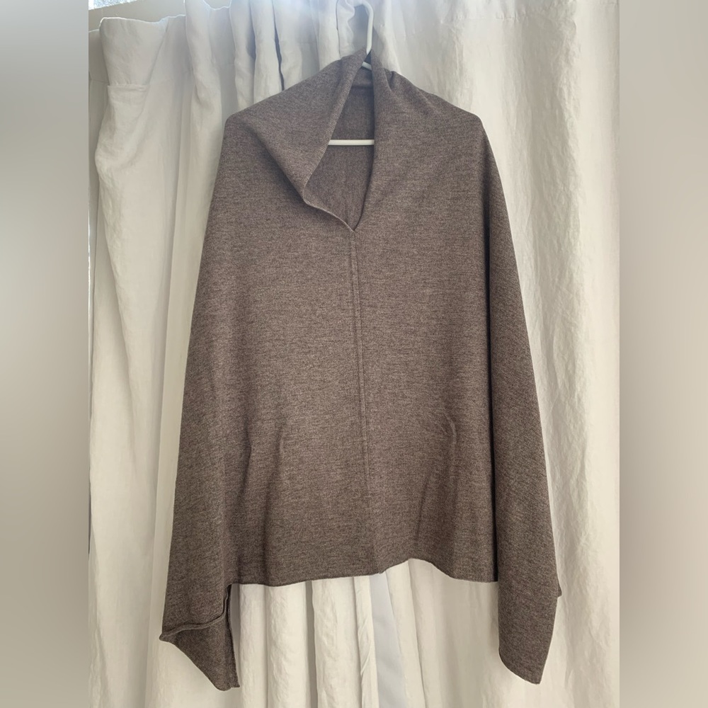 Handmade cashmere poncho - Heather brown, NWT